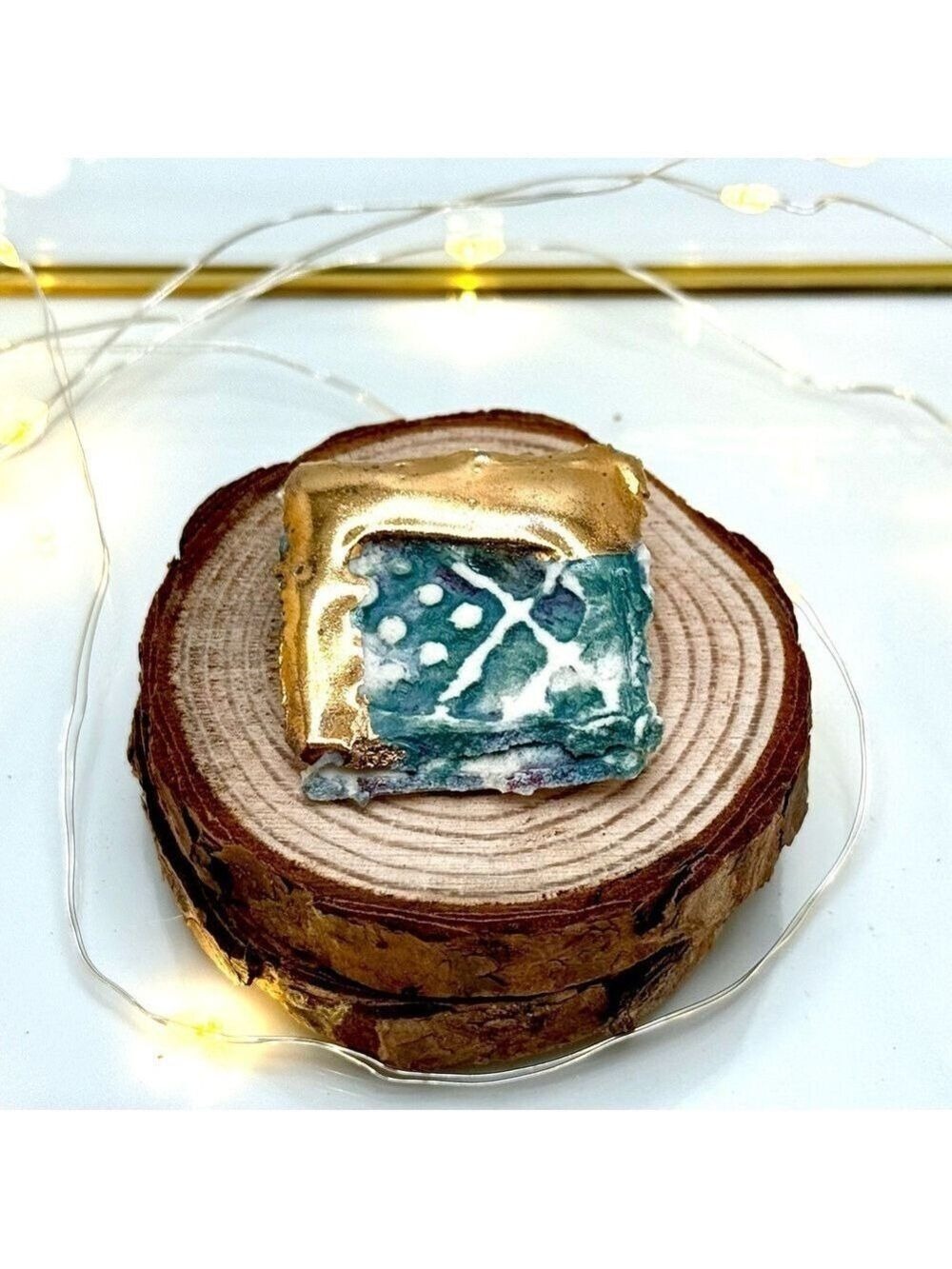 Ceramic Brooch – Abstract Glaze, Signed Simoneau